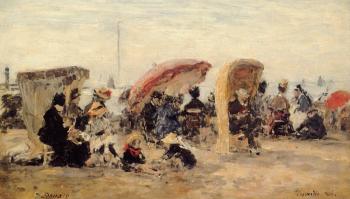 尤金 佈丹 Trouville, Beach Scene 尤金 佈丹 Trouville, Beach Scene